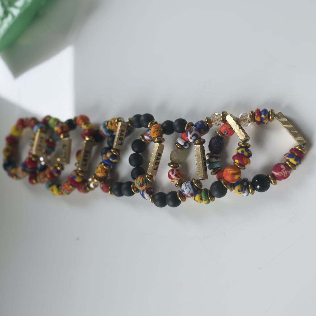 House of Shuri Handmade "Love" Beaded Bracelet