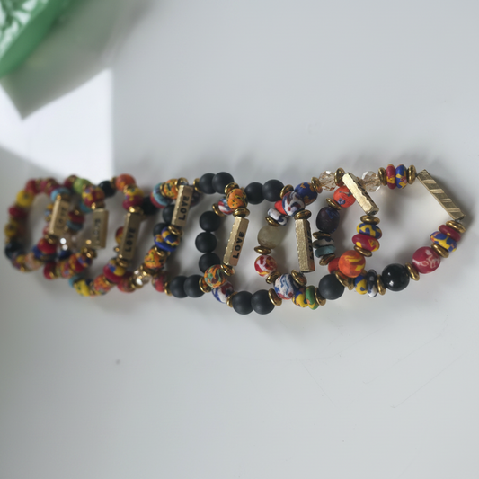 House of Shuri Handmade "Love" Beaded Bracelet